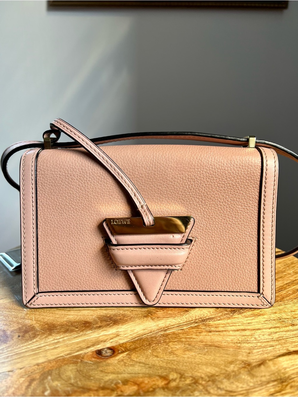 Loewe Small Barcelona Leather Bag in Blush Pink with COA